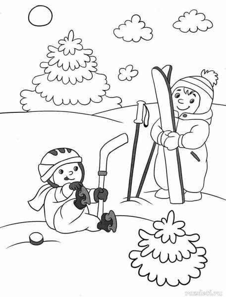 Зимние раскраски для детей