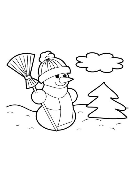 Раскраска зима для малышей