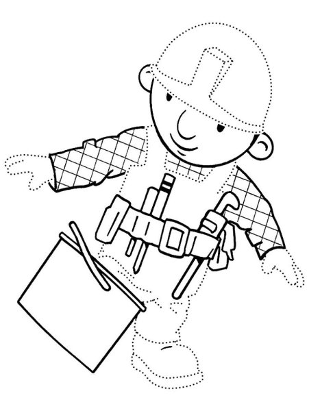 Профессия Строитель раскраска