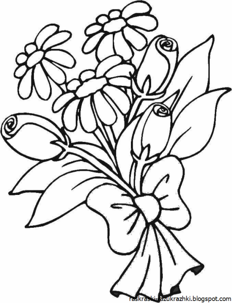 Раскраска букет цветов