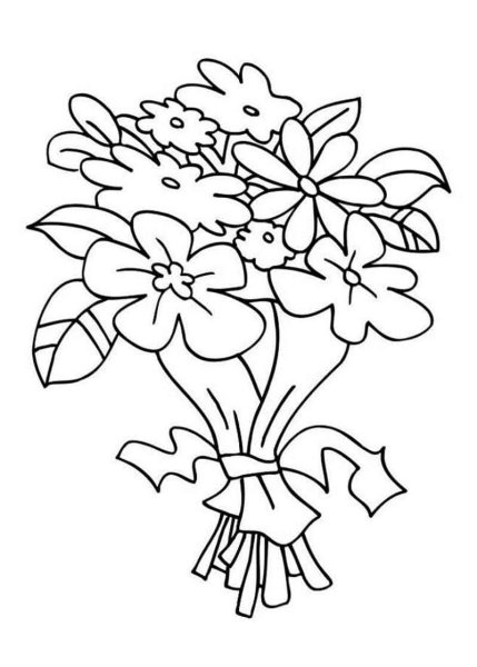 Букет раскраска