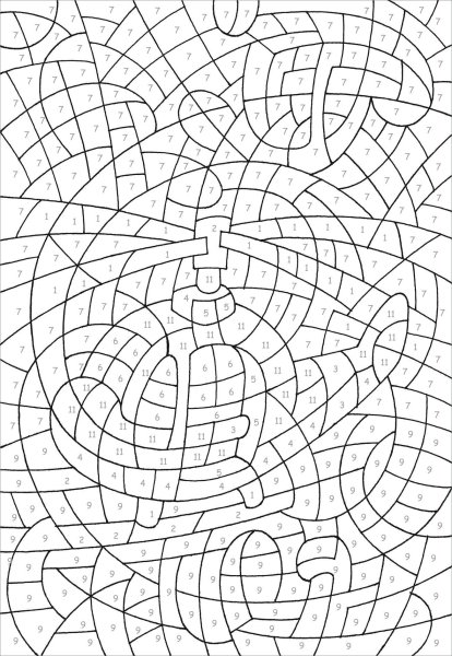 Раскраска мозаика для детей