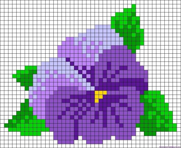 Рисование по клеточкам цветы