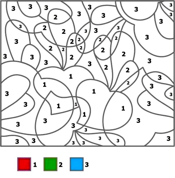 Задание на раскрашивание по цифрам