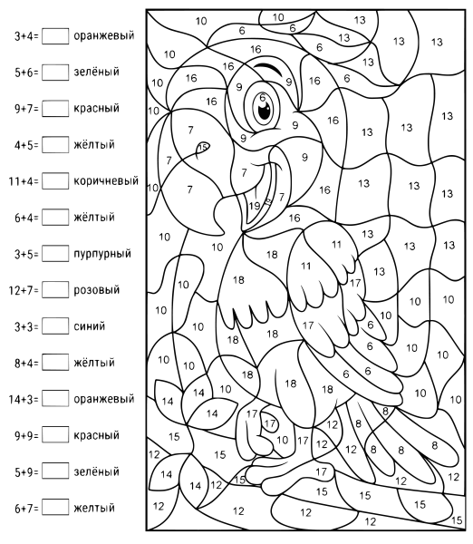 Раскраска по номерам