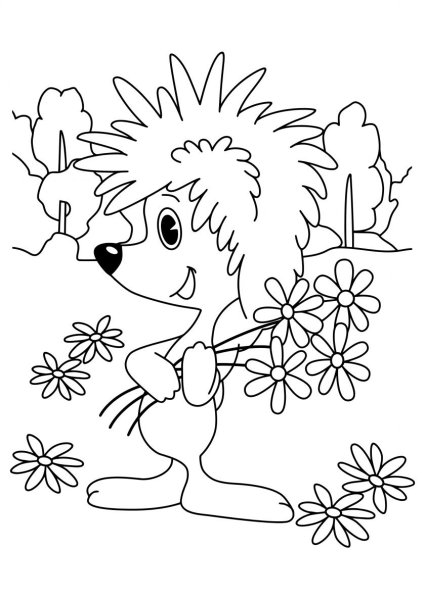 Ёжик Трям Здравствуйте раскраска