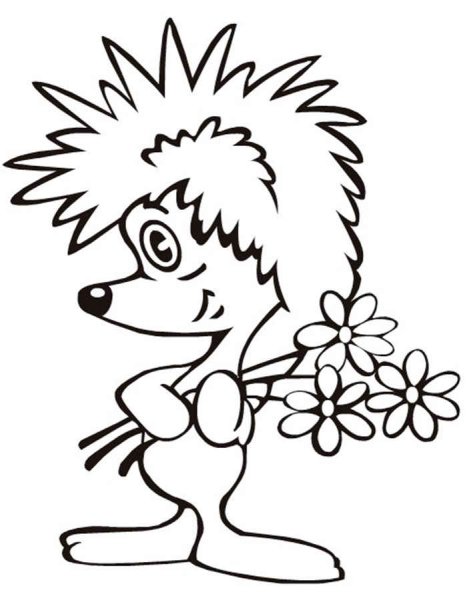 Детские раскраски Ежик