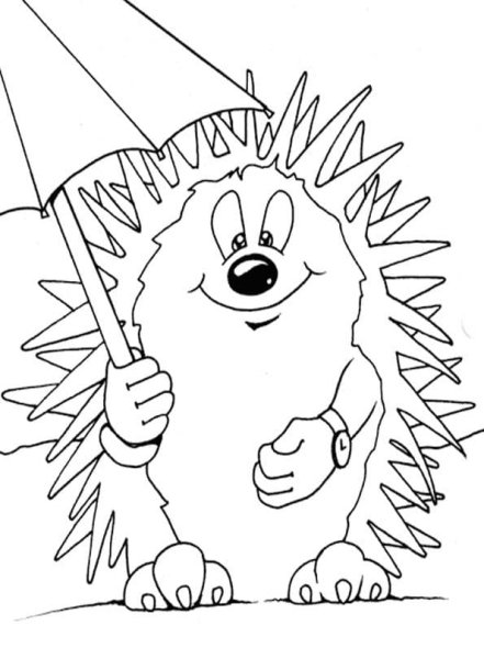 Еж раскраска для детей