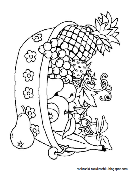 Фрукты. Раскраска