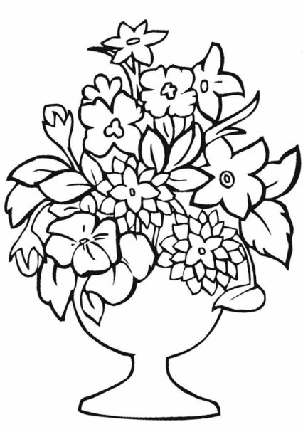 Раскраска букет цветов для учителя
