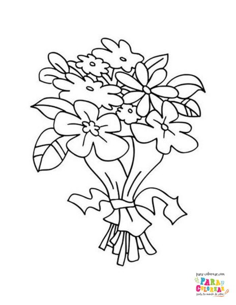 Раскраска букет цветов для учителя