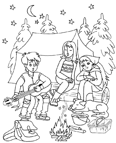 Раскраска лагерь для детей