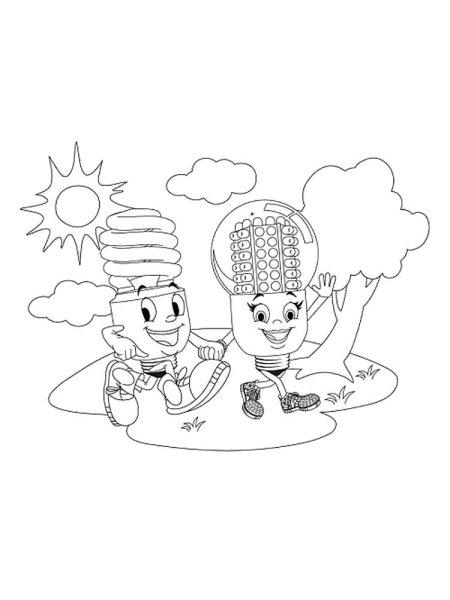 Энергосбережение раскраски для детей