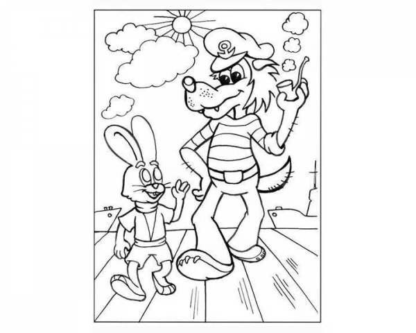 Раскраска "ну, погоди!"