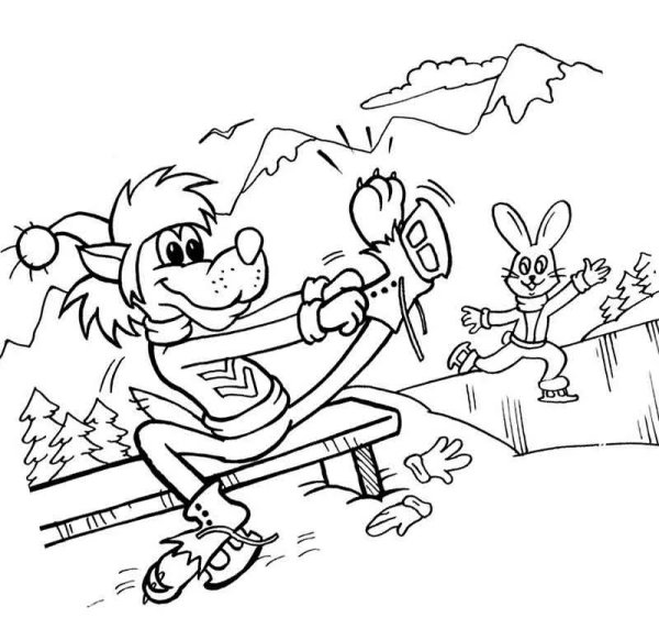 Раскраска "ну, погоди!"