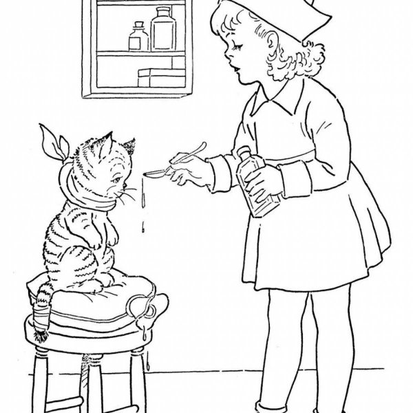 Ветеринар картинка раскраска