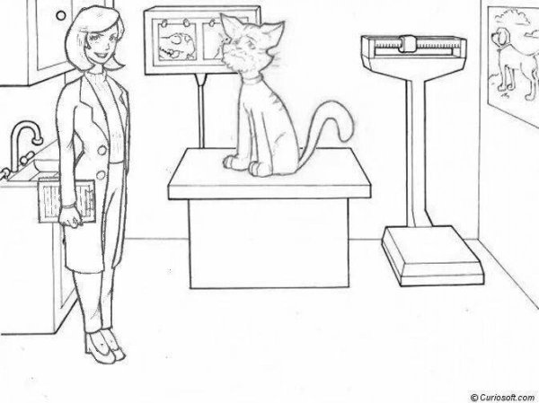 Ветеринар раскраска для детей