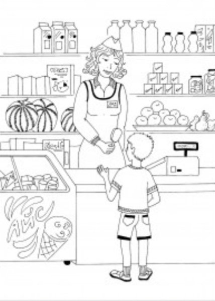 Раскраска профессии продавец