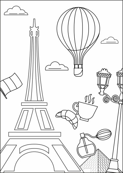 Франция раскраска для детей