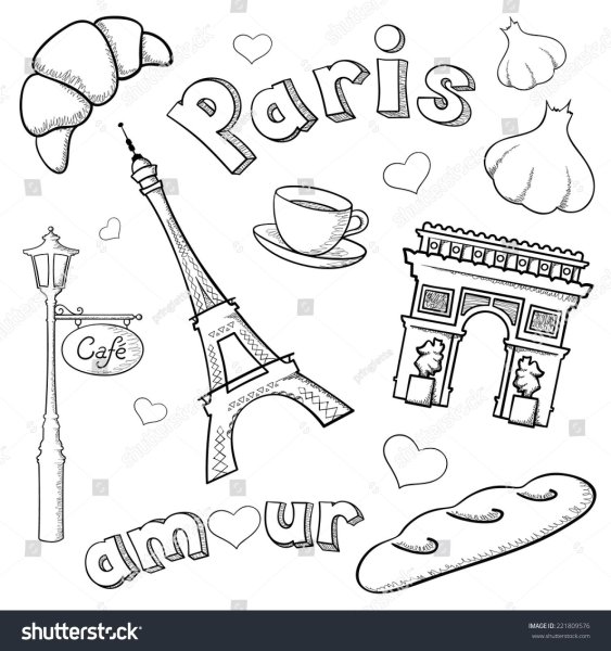 Париж раскраска для детей