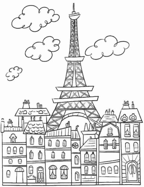 Раскраска эльфовой башни в Париже