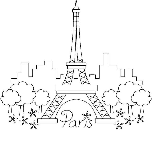 Эйфелева башня раскраска