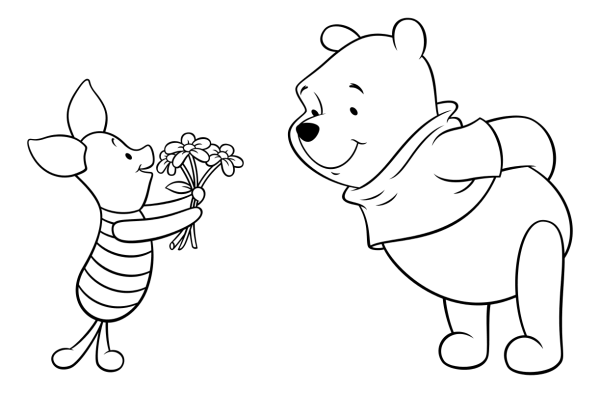 Раскраска Винни пух и Пятачок Дисней