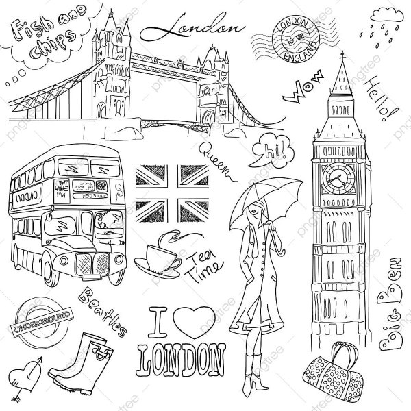 Раскраска Лондон для детей
