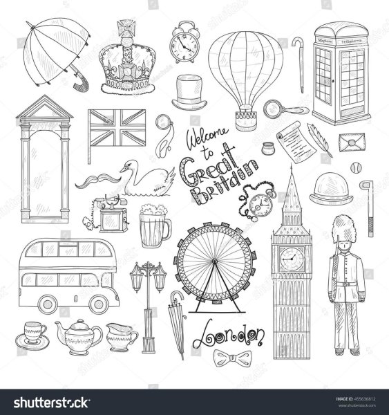 Символы Англии раскраска для детей