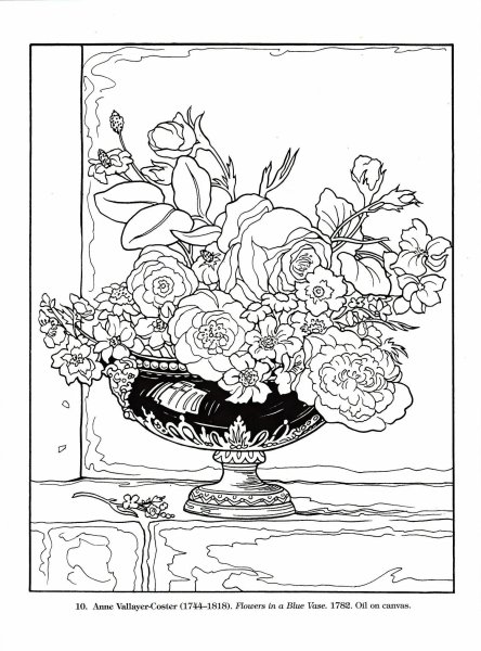 Раскраска натюрморт с цветами