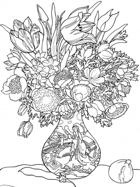 Цветочные композиции для раскрашивания