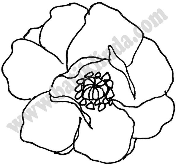 Трафарет цветок Мак для вырезания
