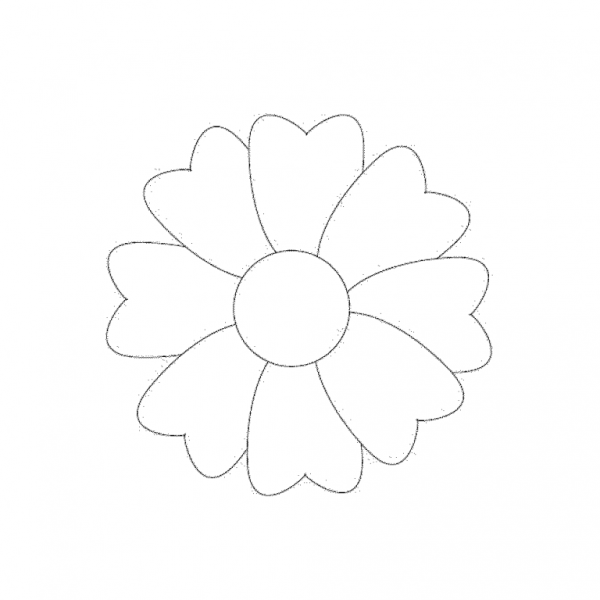 Цветок раскраска контур