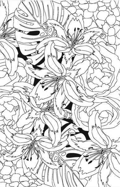 Раскраска антистресс "цветы"