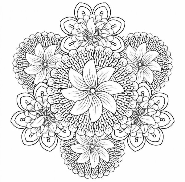 Мандала раскраска растения