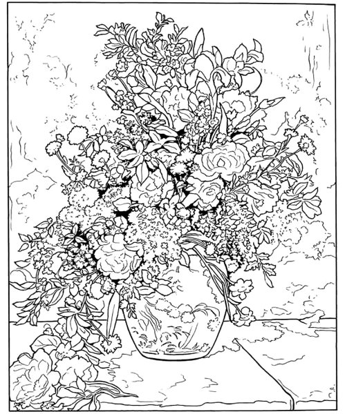 Картина цветов для раскрашивания