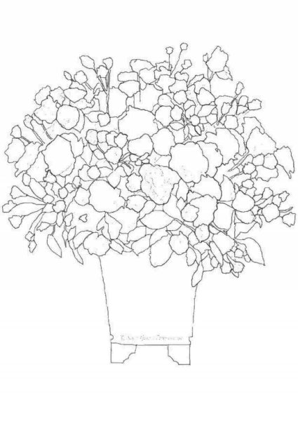 Сирень в вазе раскраска для детей