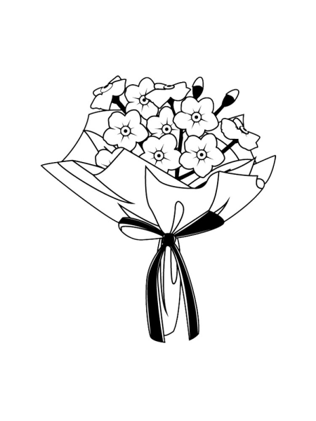 Букет раскраска