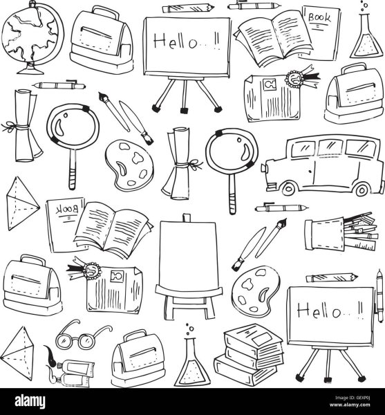 Школьные принадлежности для распечатки