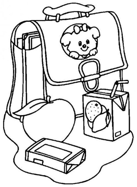 Раскраска школьные принадлежности