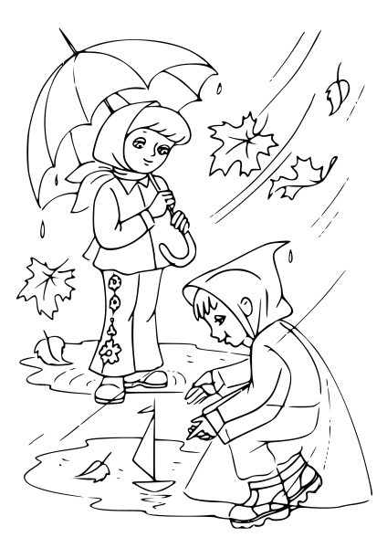 Осенняя раскраска