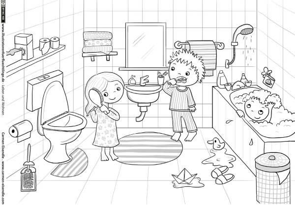 Личная гигиена раскраска