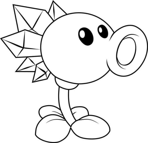 Раскраска растения против зомби Горохострел