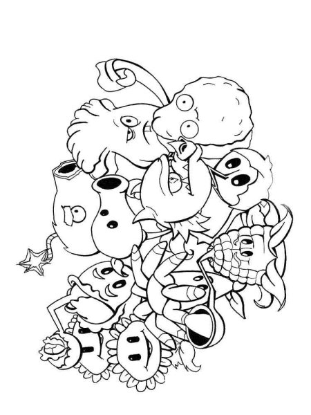Раскраска Plants vs Zombies 2