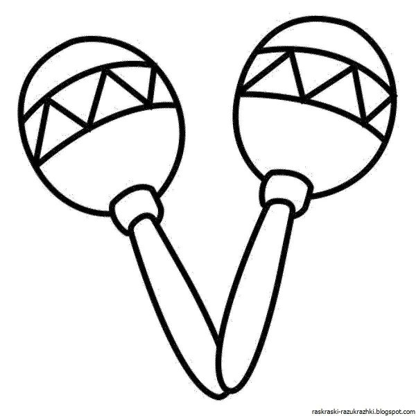 Музыкальные инструменты раскраска