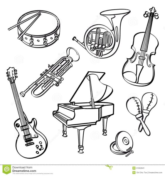 Инструменты симфонического оркестра раскраска