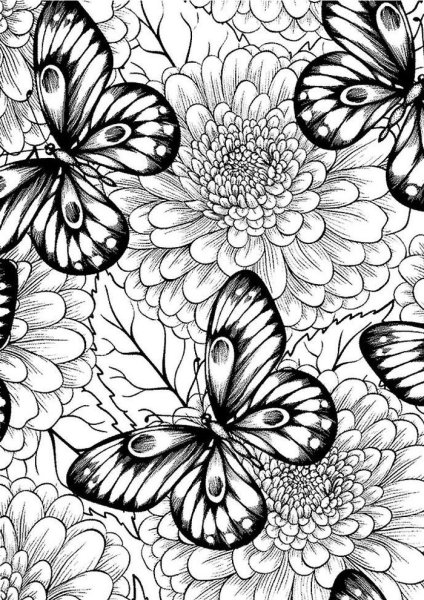 Раскраска антистресс "цветы"