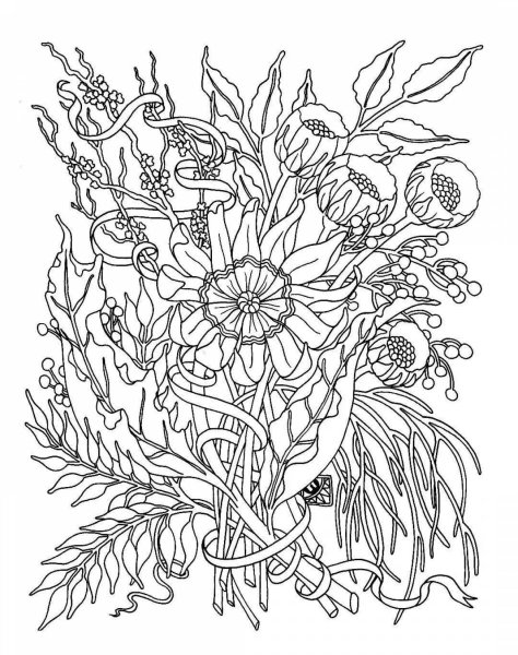 Раскраска антистресс "цветы"