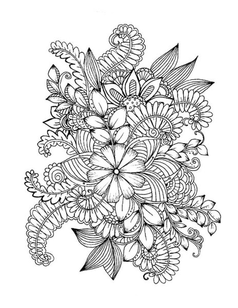 Раскраска антистресс "цветы"