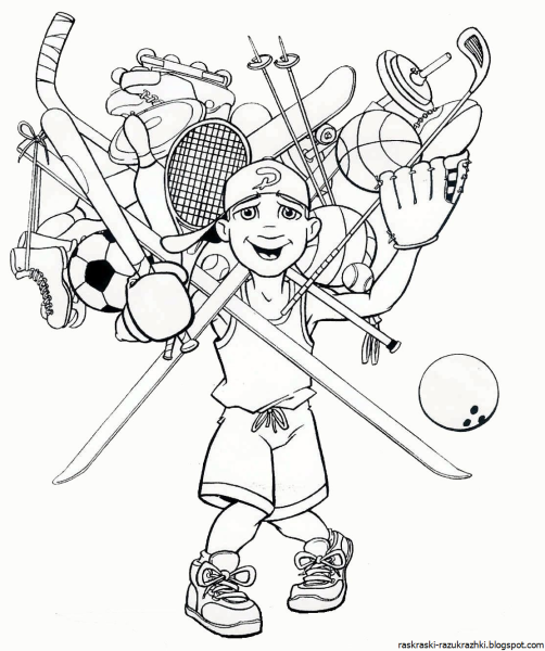 Спортивные раскраски